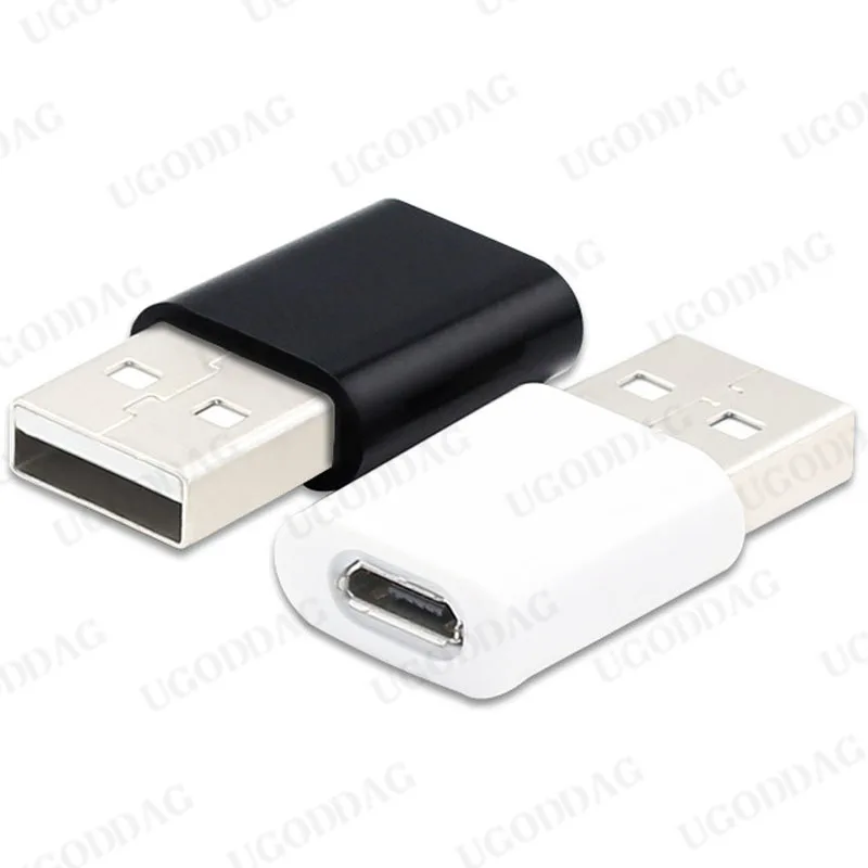 Adaptador USB macho a Micro USB hembra OTG, convertidor de cargador de datos ABS para teléfono, tableta, PC, velocidad de datos de alta velocidad de