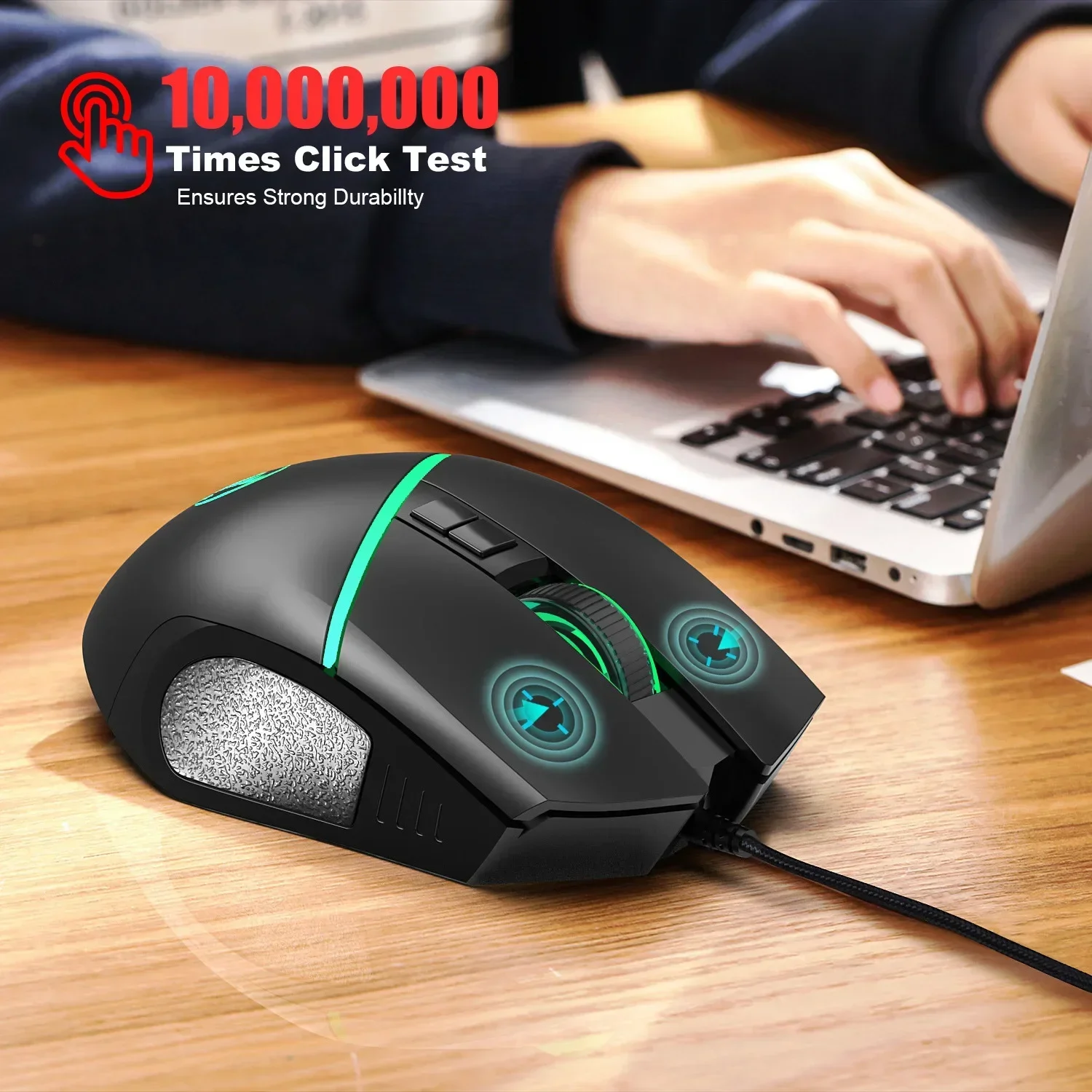 ZLRLMHY for laptop New arrival A876Pro wired mouse 12800DPI 8 buttons Macro programmable 1000HZ ergonomic RGB backlit game mouse