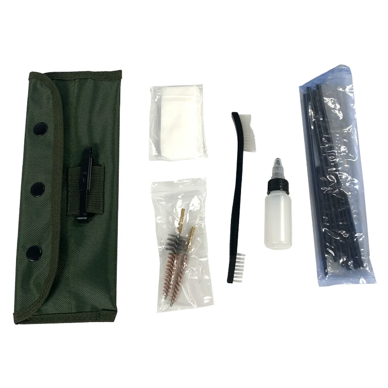 Portable Empty Oil Bottle Hunting .22 .30 Caliber, 22cal 5.56mm Pipe Pouch 12pcs Gun Cleaning Kit