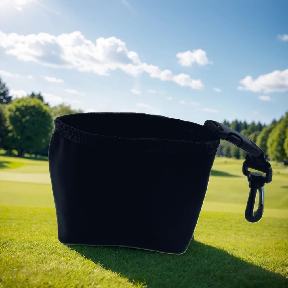 Portable Golf Accessory Cleaning Bag with Detachable Clip Golf Cleaning Bag Waterproof Liner Cleans Club Grooves Dry Exterior