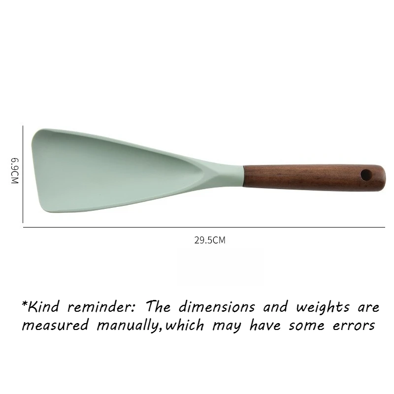 1PC Wooden Handle High Temperature Resistant Silicone Cooking Spatula Non Stick Pan Safe Kitchen Utensil for Salad Stir Fry view 6
