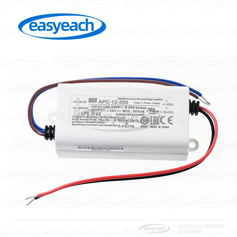 MEAN WELL APC-12 12W 350/700mA Driver de iluminação LED Fonte de alimentação de corrente constante