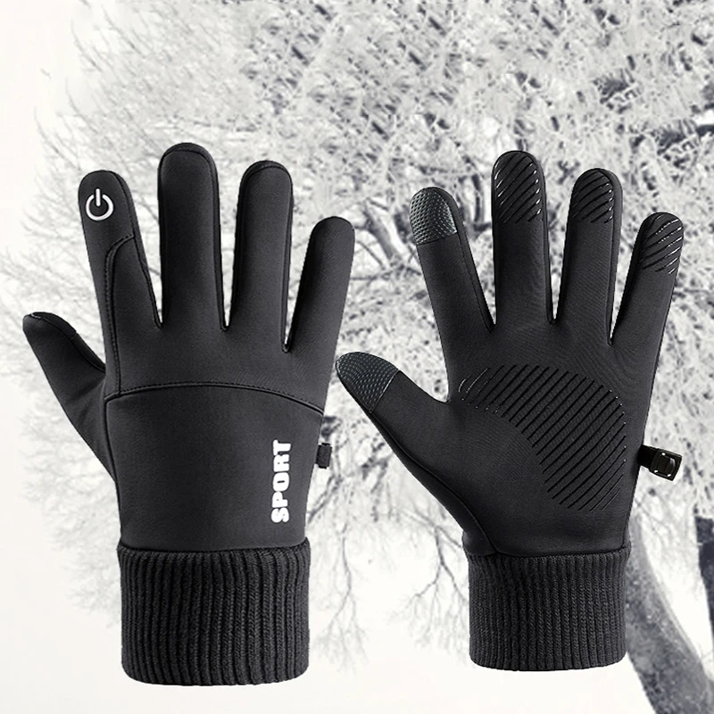 Winter Motorcyclist Gloves  Men Women Cycling Outdoor Warm  Skiing Waterproof Thermal Gloves Touch Screen Anti-slip Gloves