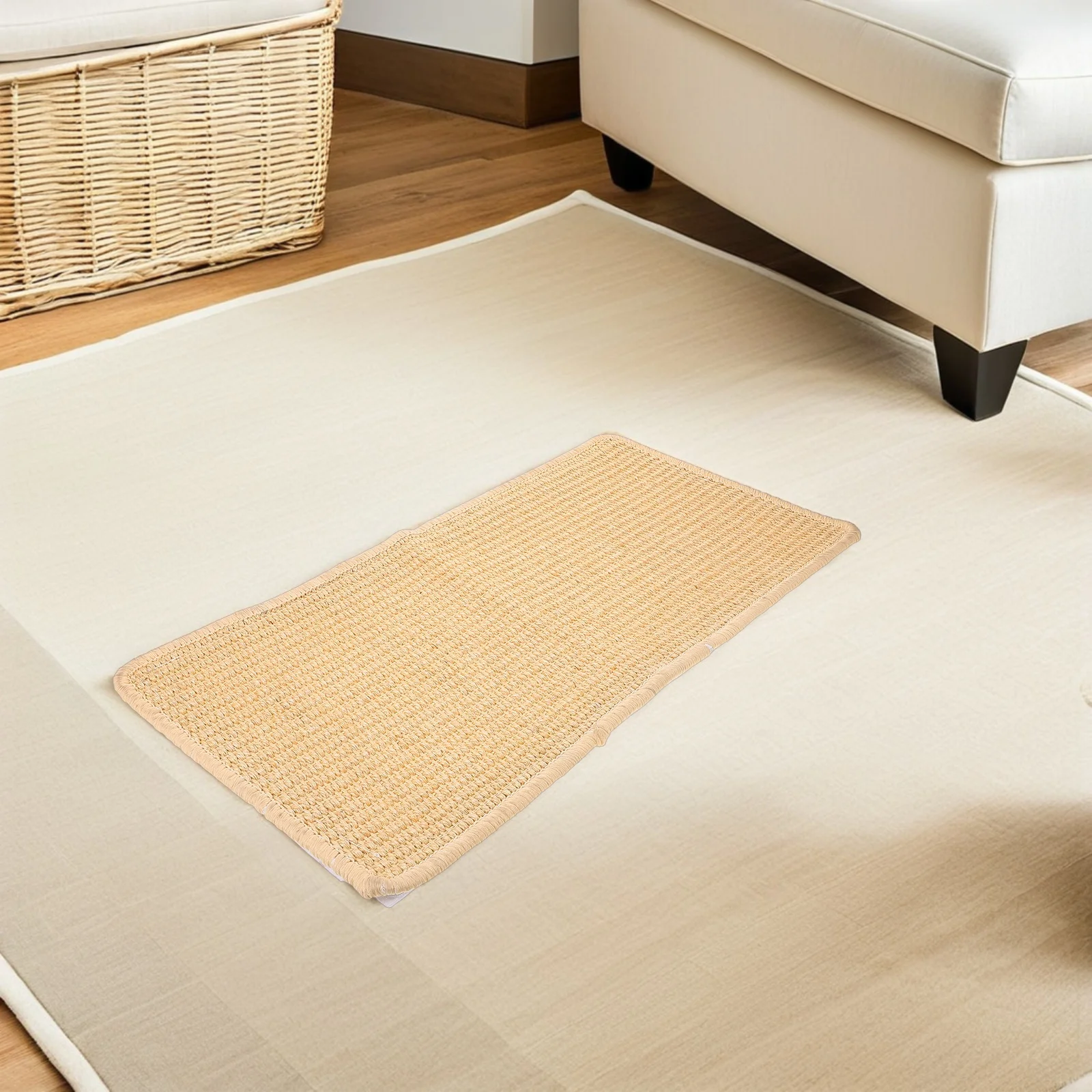 

Sisal Cat Scratch Post Scratcher Couch Protector Floor Mat Climbing Wall Vertical Non Shedding Durable Space Saving Furniture