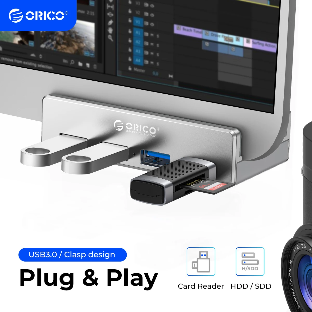 Orico-デスクトップ,ラップトップ,コンピューターアクセサリー用のUSB 3.0タイプUSBアダプター