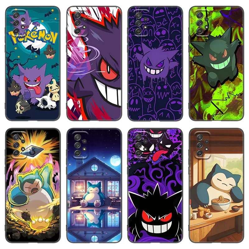 Cute S-Snorlax G-Gengar Phone Case For Samsung A13 A22 A24 A32 A71 4G A33 A34 A35 A52 A53 A54 A55 A73 5G A12 A14 A23 A31 A50 A51