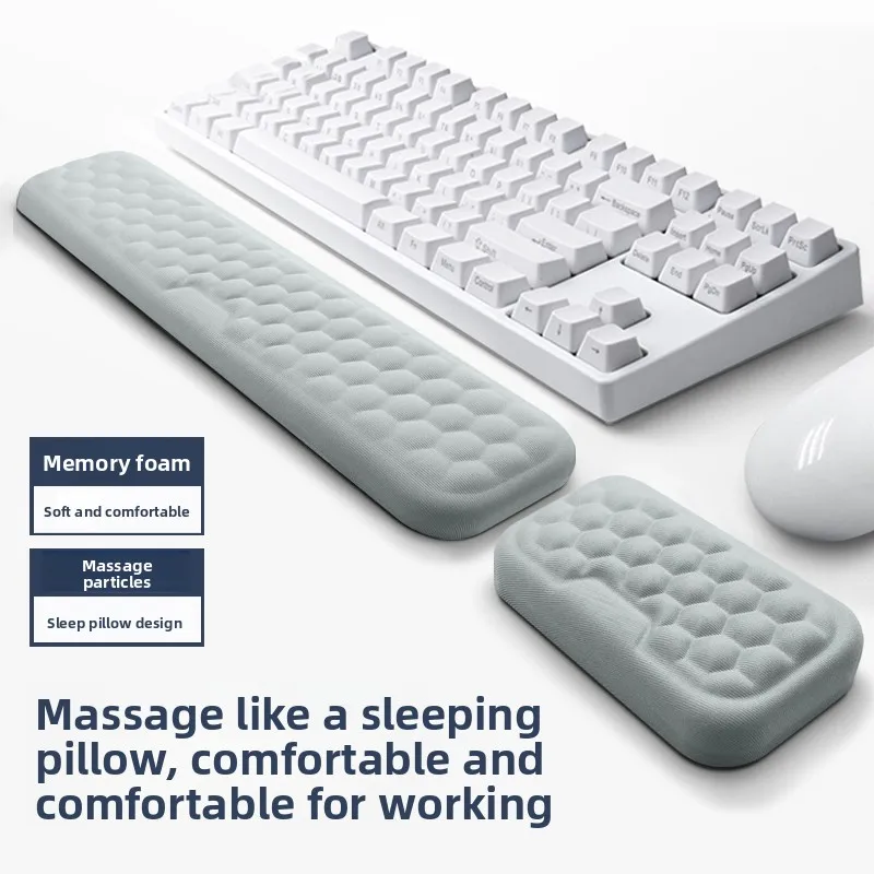Keyboard Pad Set Memory Foam for Office Computer Laptop Easy Typing Pain Relief Keyboard Wrist Rest Mouse Pad Computer Mouse Pad