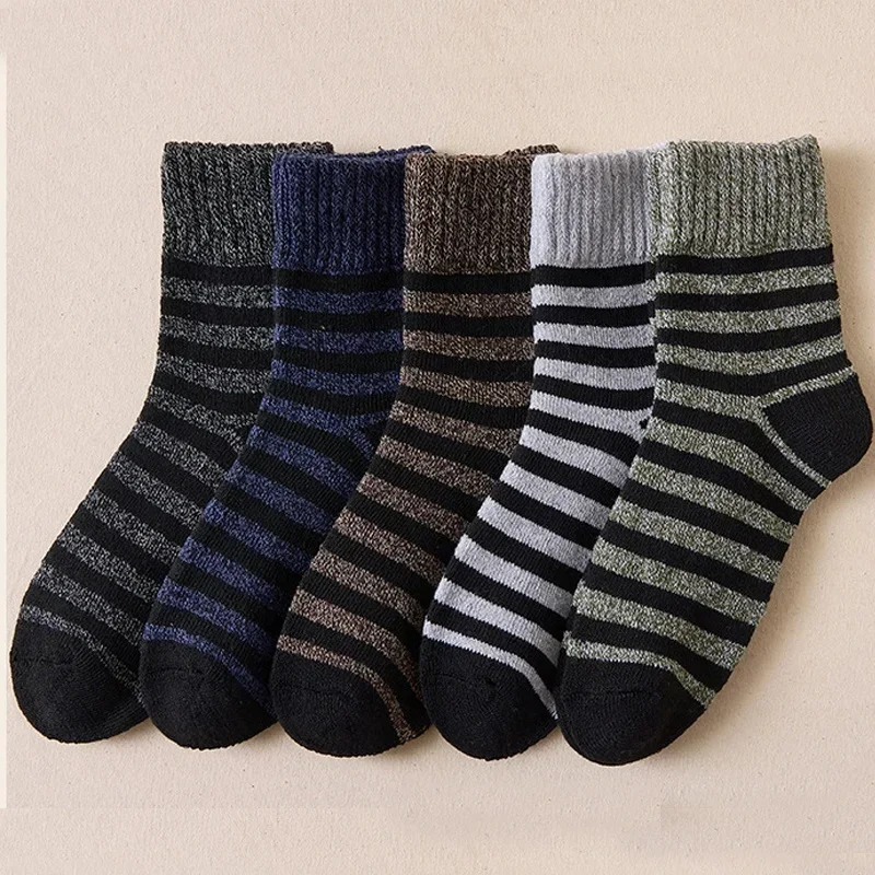 Men Merino Wool Sock Super Thick Thermal Hiking Winter Warm Boot Heavy Soft Cozy Socks for Cold Weather Plush Boots Tube Socks