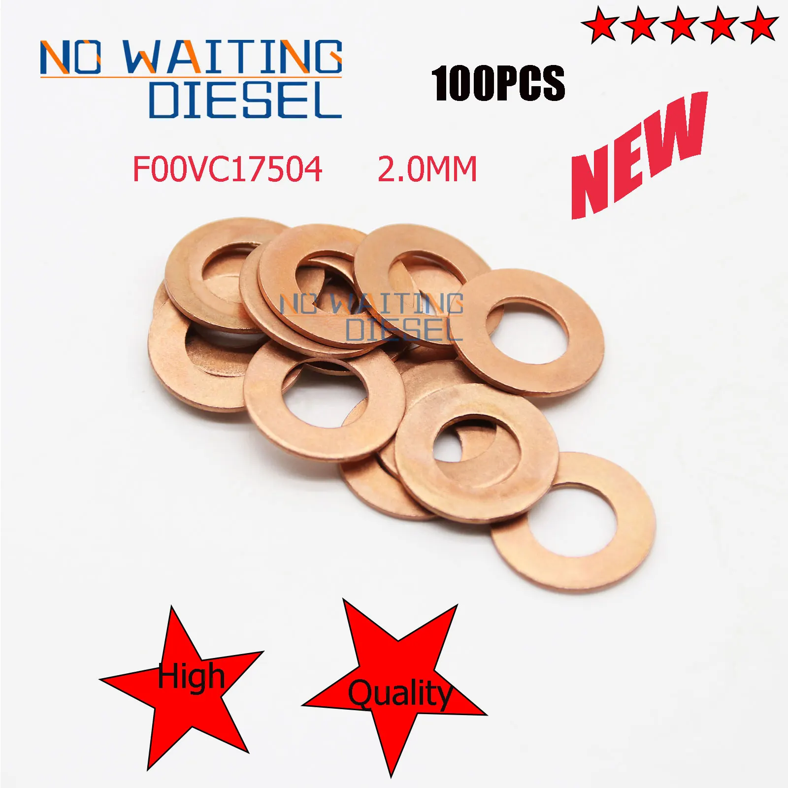 

100 pcs F00VC17504 2MM Injector Nozzle Copper Washer 2.0mm FOOVC17504 Diesel Sprayer Gasket FOOVC17503 Shim