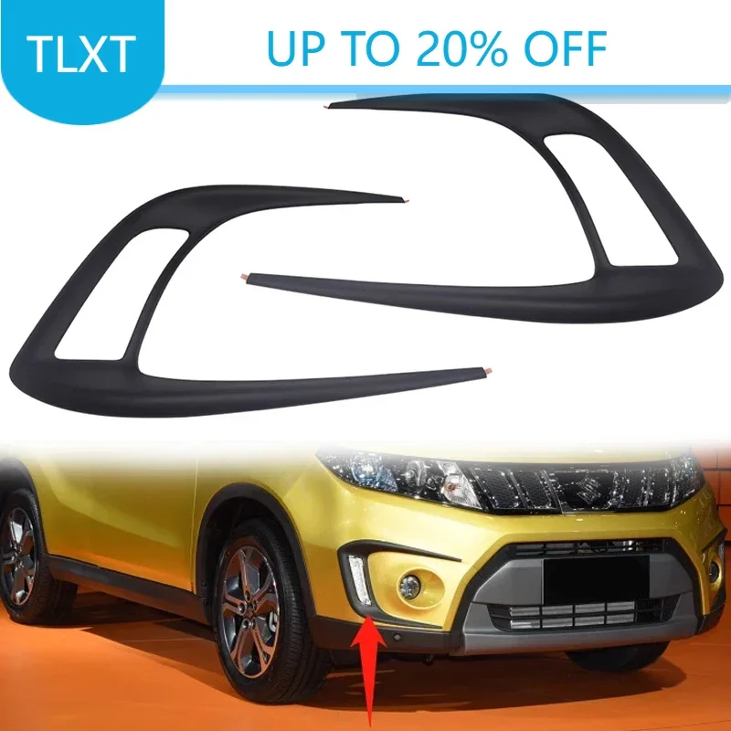 

Автомобильная передняя противотуманная фара, решетка для Suzuki Vitara 2016-2020, дневные ходовые огни, рамка, отделка, декоративная наклейка из АБС-пластика, аксессуары