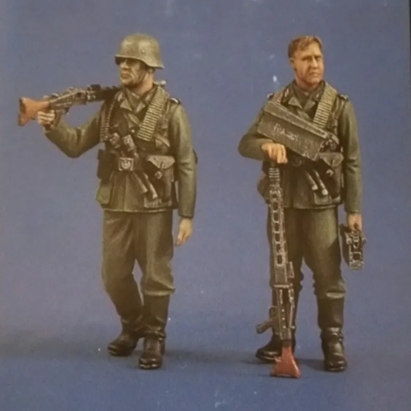 

1/35 Scale Resin Figure Model Kits Historical Military Machine Gunner 2 Figures Hobby Miniature Sculpture Unassembled Unpainted