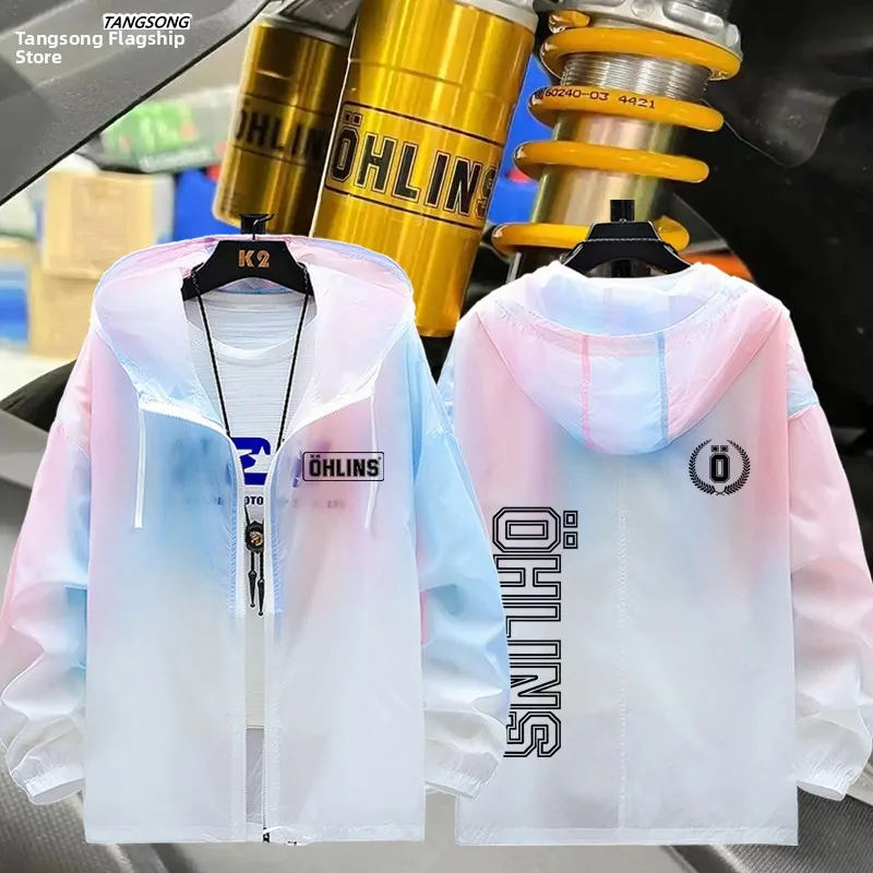 

Мотоциклетный амортизатор OHLINS, модифицированная гоночная одежда для клуба Friends Club, ультратонкая солнцезащитная одежда, мужская дышащая солнцезащитная одежда...