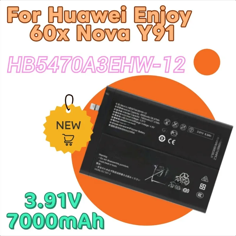 

Новый сменный аккумулятор для мобильного телефона 3,91 В 7000 мАч HB5470A3EHW-12 для Huawei Enjoy 60x Nova Y91