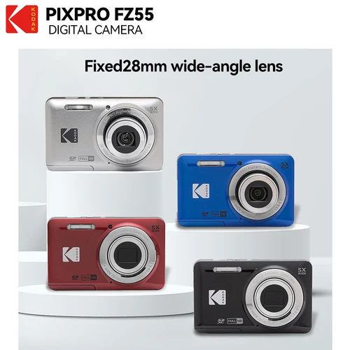 Cámara digital KODAK PIXPRO FZ55-RD 16MP 5X Zoom óptico 28 mm Gran angular 1080P Vídeo Full HD Cámara de vídeo Full HD de 2,7""