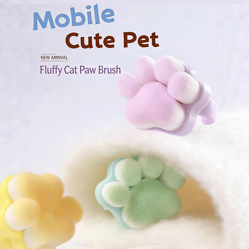 Hot Plastic Nails Art Dust Cleaning Brush Buckle Brush Cat Paw Gel Dust Cleaning Make Up Ring-shaped Brush Soft Manicure Tools