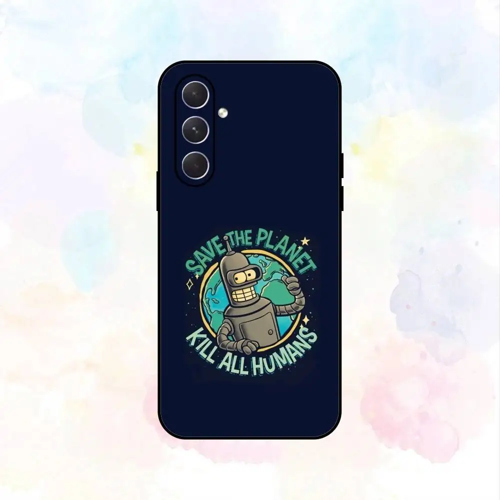 F-Futurama Engraçado B-Bender Phone Case Para Samsung Galaxy A73, A72, A71, A70, A53, A52, A51, Outros Soft Black Shell