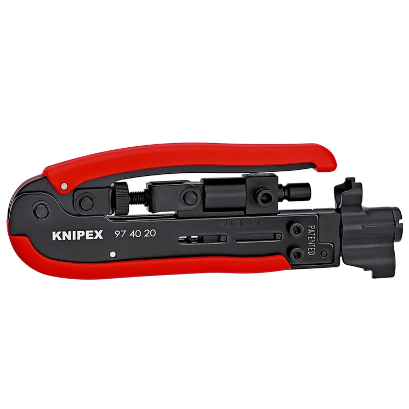 KNIPEX 97 40 20 SB Coax Conectors Crimping Tool Robust Design Adjustable Rotatable Tool for Crimping F BNC and RCA Connector