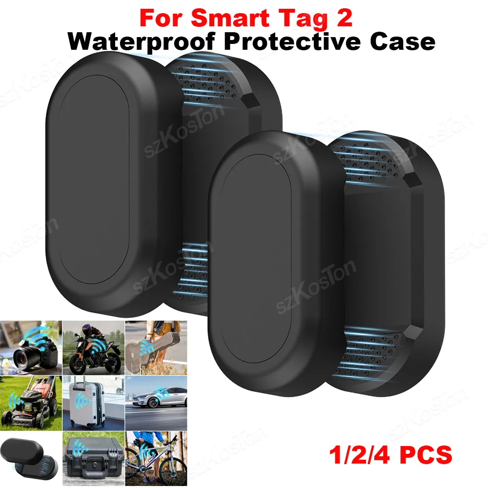 For Samsung SmartTag 2 Magnetic Holder Silicone Protective Case with 3M Adhesive for Smart Tag2 Waterproof Cover Shell