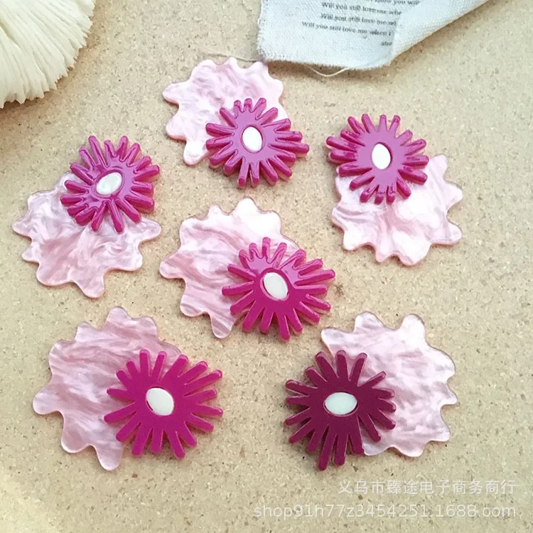 5pcs exaggerated irregular flower mosaic acrylic accessories Flatback Resin Cabochons Scrapbooking DIY Jewelry