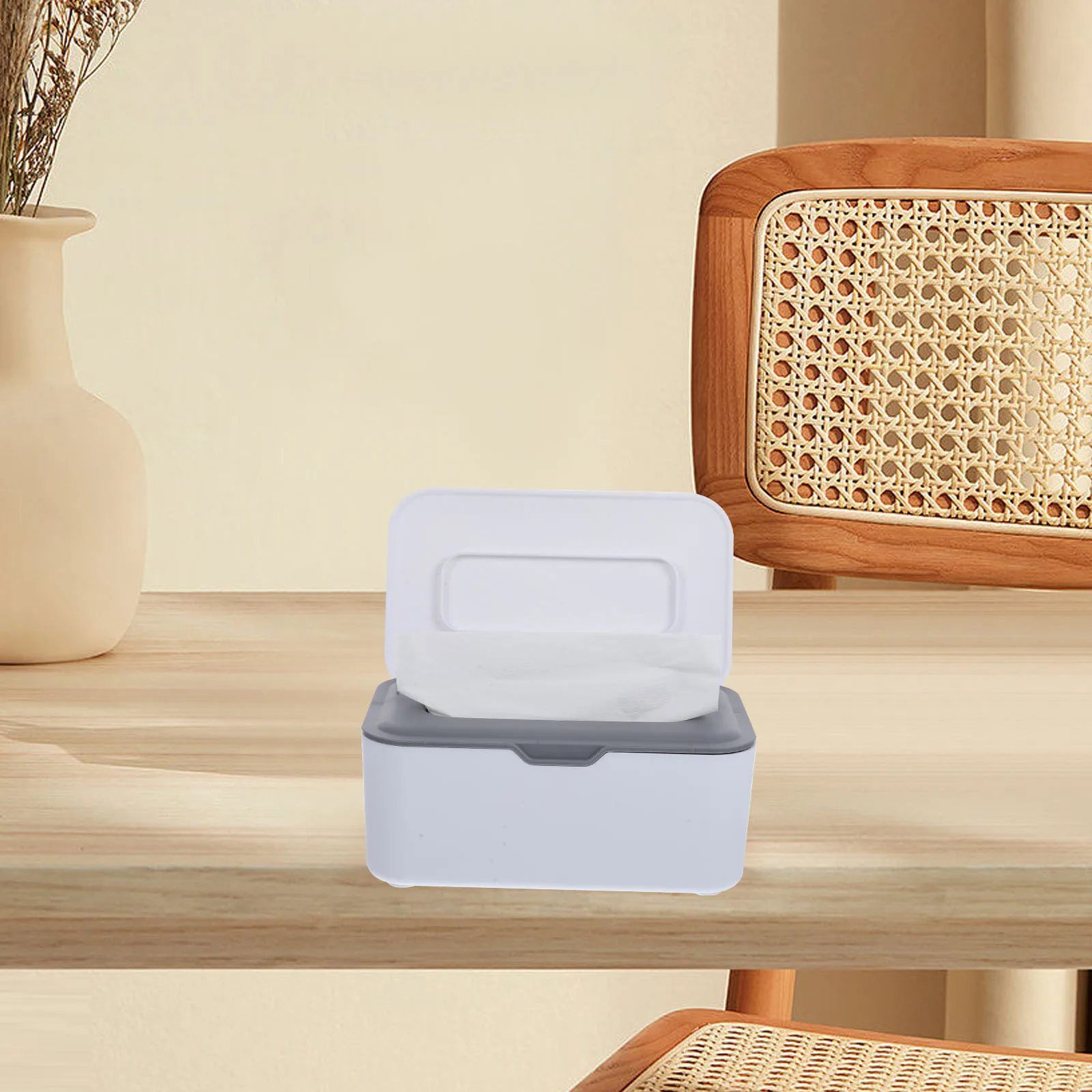 

【123】Refillable Tissue Modern Wipe Container Portable Dispenser For Bathroom Wipes Storage Box Reusable Plastic Tissue Case