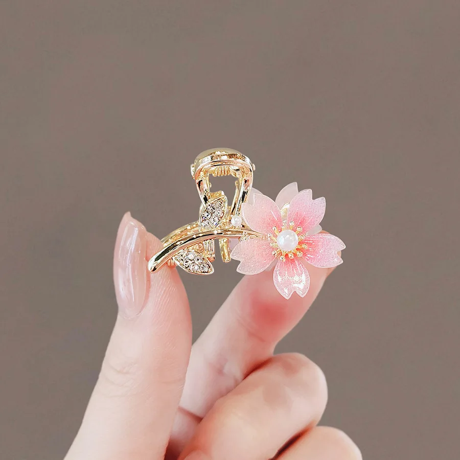 Exquisite cute cherry blossom mini small alloy clip bangs hair clip side hairpin women