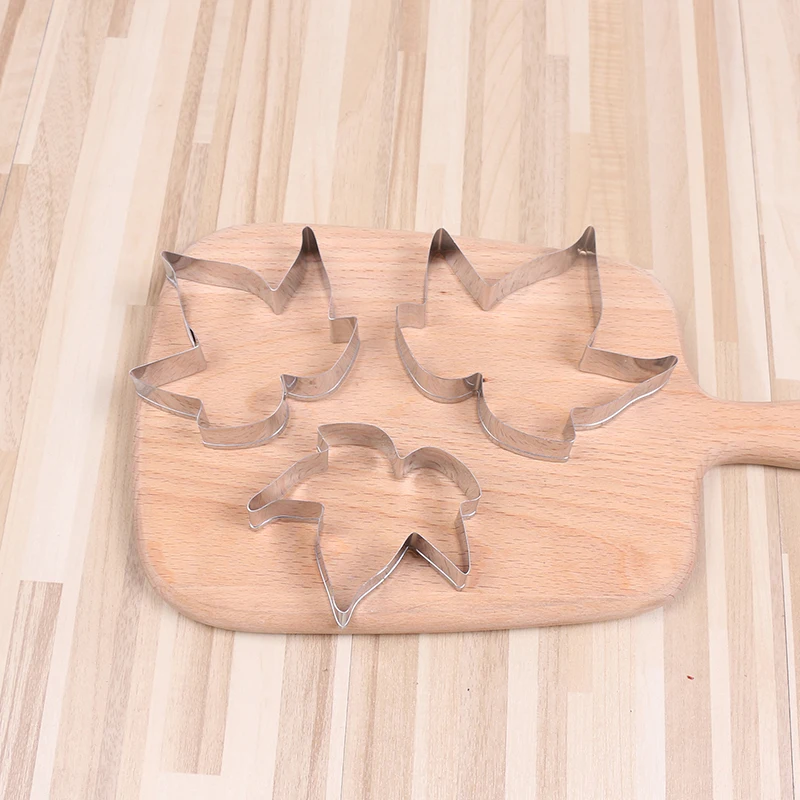 3 stuks esdoornblad mal fondant taart decor gereedschap roestvrij staal bakvorm gebak bakvorm cookie cutter