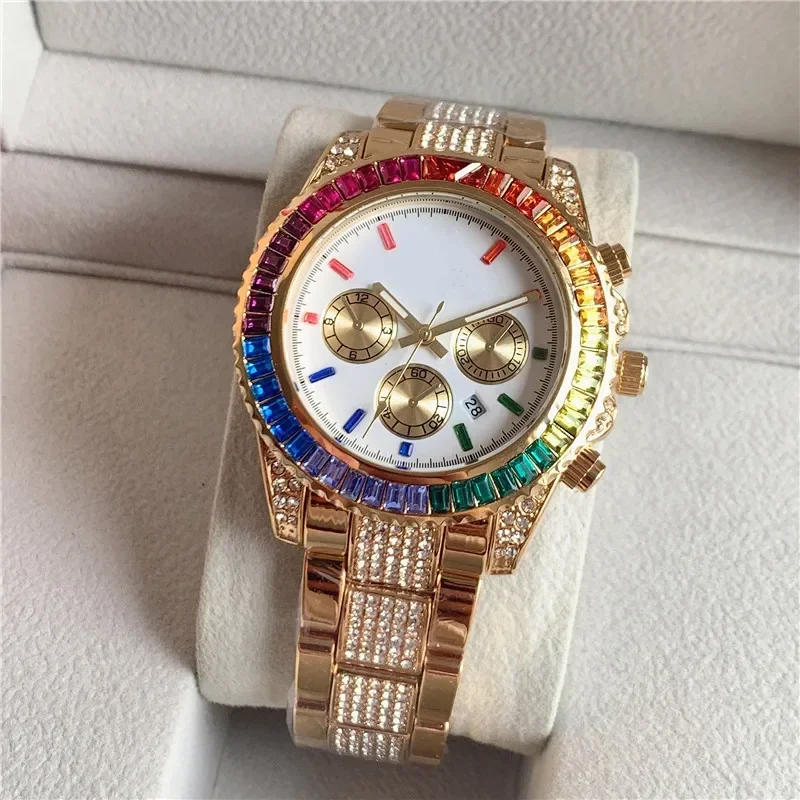 Fashion Colored Diamond High-quality Men's Quartz Watch ONOLA Silicone Tape Waterproof Watch Clock Man
