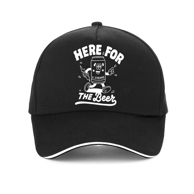 

Funny here for the beer Print baseball cap cartoon Creativity beer Men Women caps adjustable Outdoor sports hat