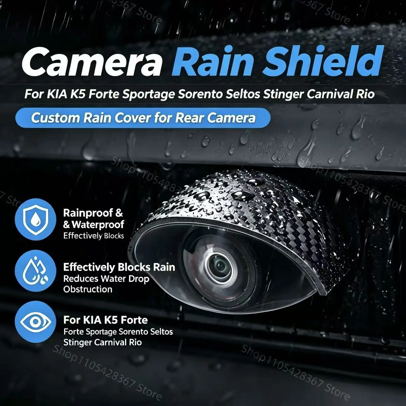 New Carbon Fiber Car Camera Rain For KIA K5 Forte Sportage Sorento Seltos Stinger Carnival Rio Backup Camera Sun Visor Shield