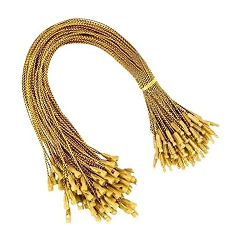 A93Z 1000 Stück goldene Weihnachtsband-Ornament-Hakenverschlüsse, Weihnachtsdekorationskordel für Weihnachtskordelstopper