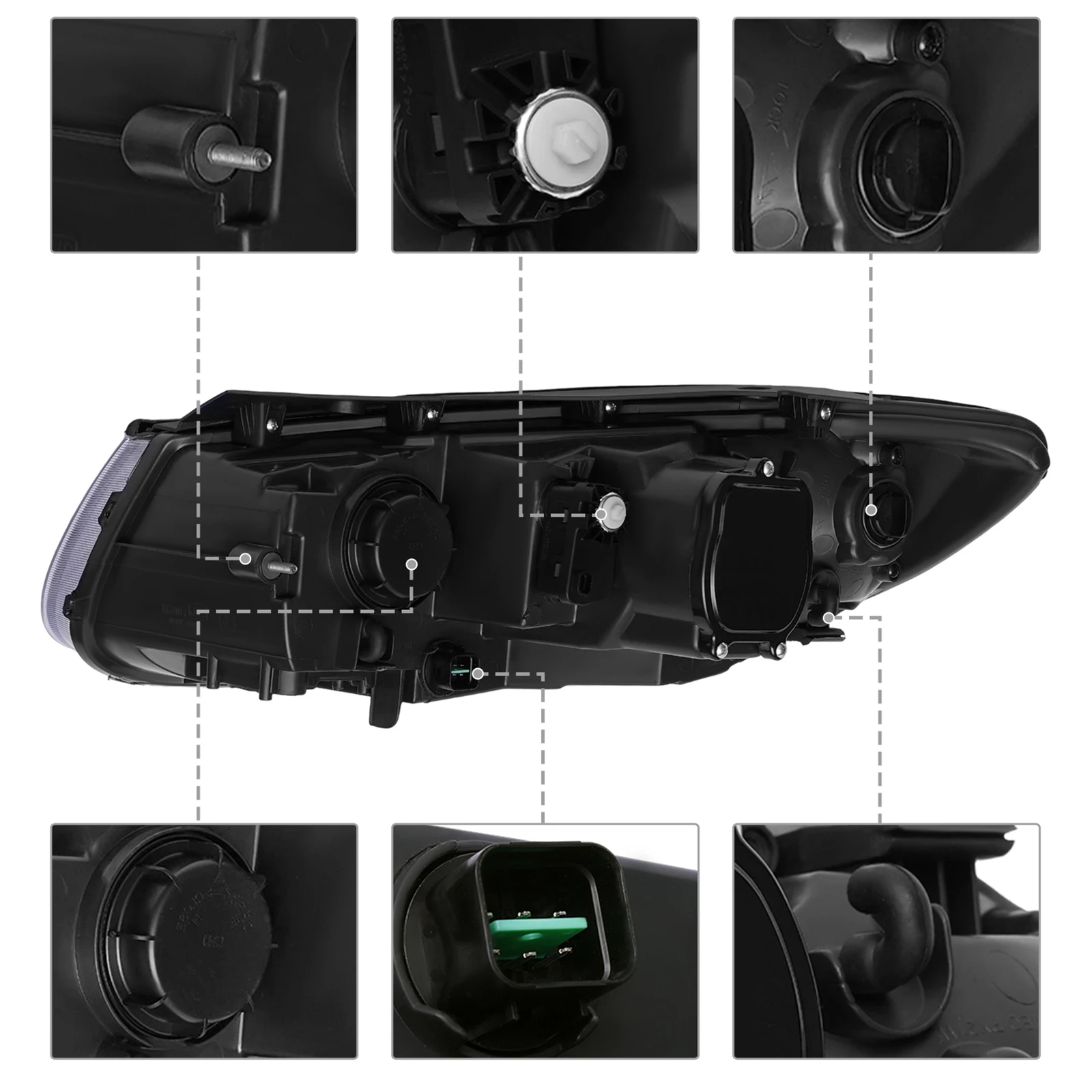 Custom Hyundai Sonata Halogen Headlight, Safe and Energy-Saving for 2007-2012 Santa Fe Models