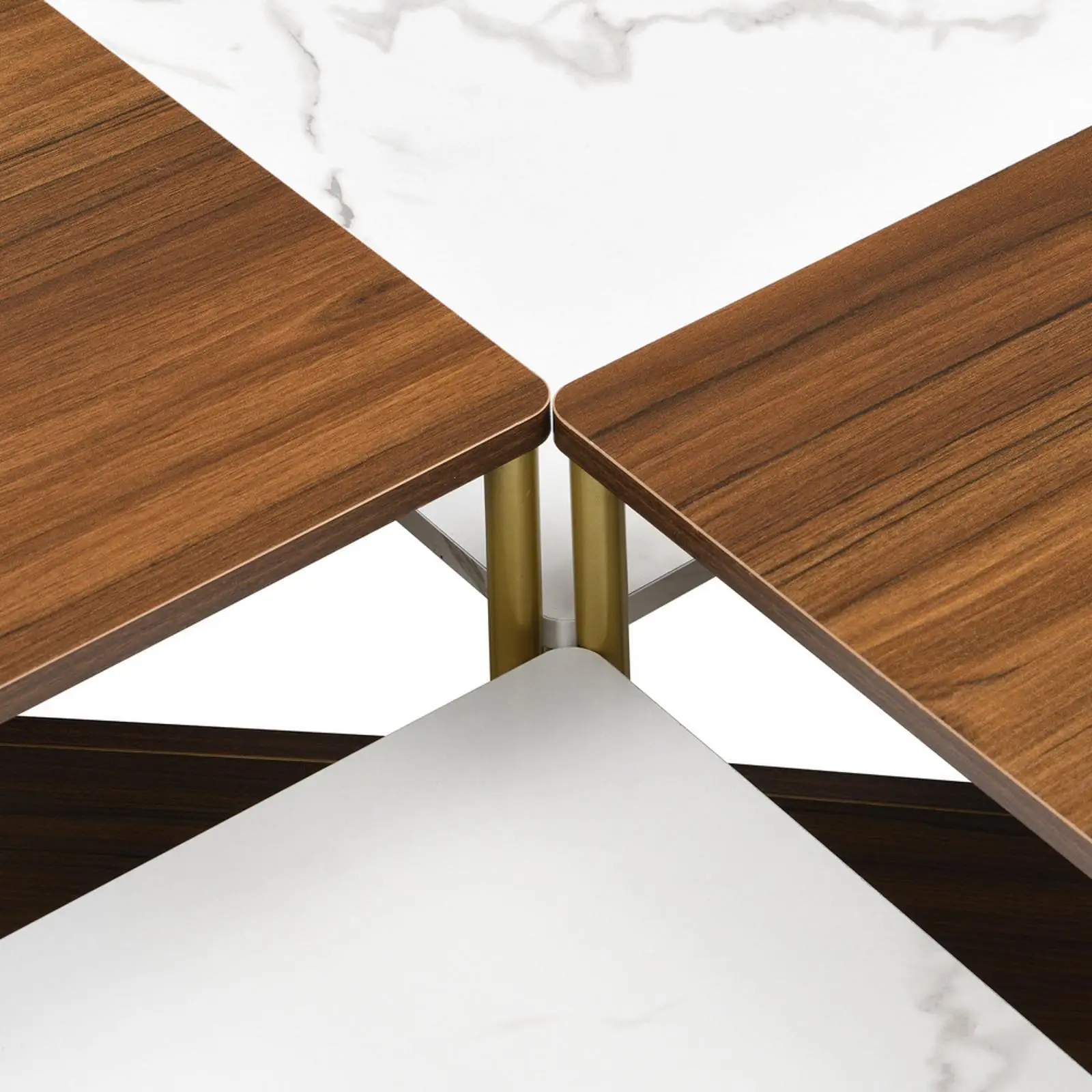 مجموعة طاولات القهوة المتداخلة الحديثة مكونة من 4 قطع من غرفة المعيشة المربعة الحديثة في منتصف القرن #5