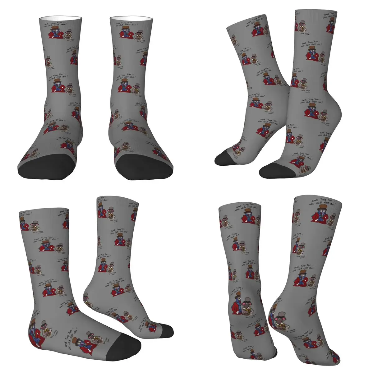 

And Tiny Tim Who Did NOT Die Muppet Christmas Carol Socks Harajuku Stockings All Season Long Socks Accessories for Man's Woman's