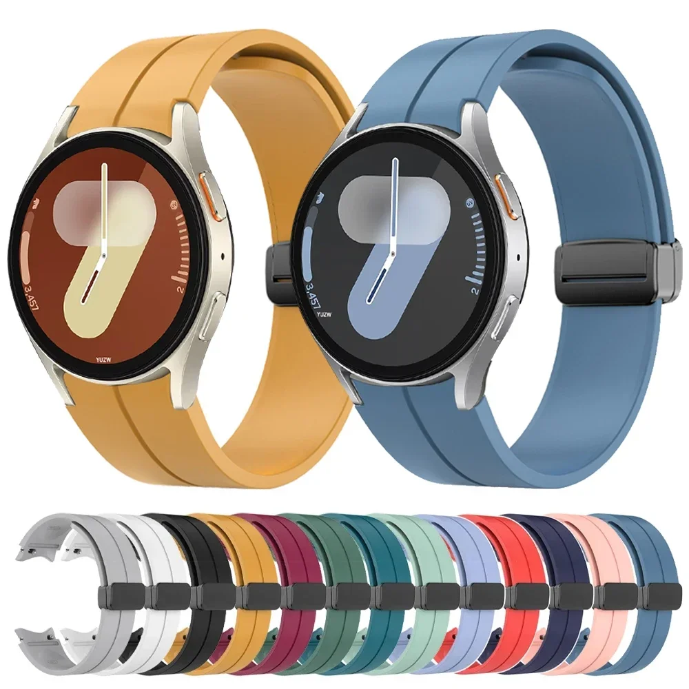 

Silicone Sports Strap For Samsung Galaxy Watch 7 Lte Ultra 44mm 40mm No Gap Band Watch 6 5 Pro 4 Classic 47mm 45mm Bracelet
