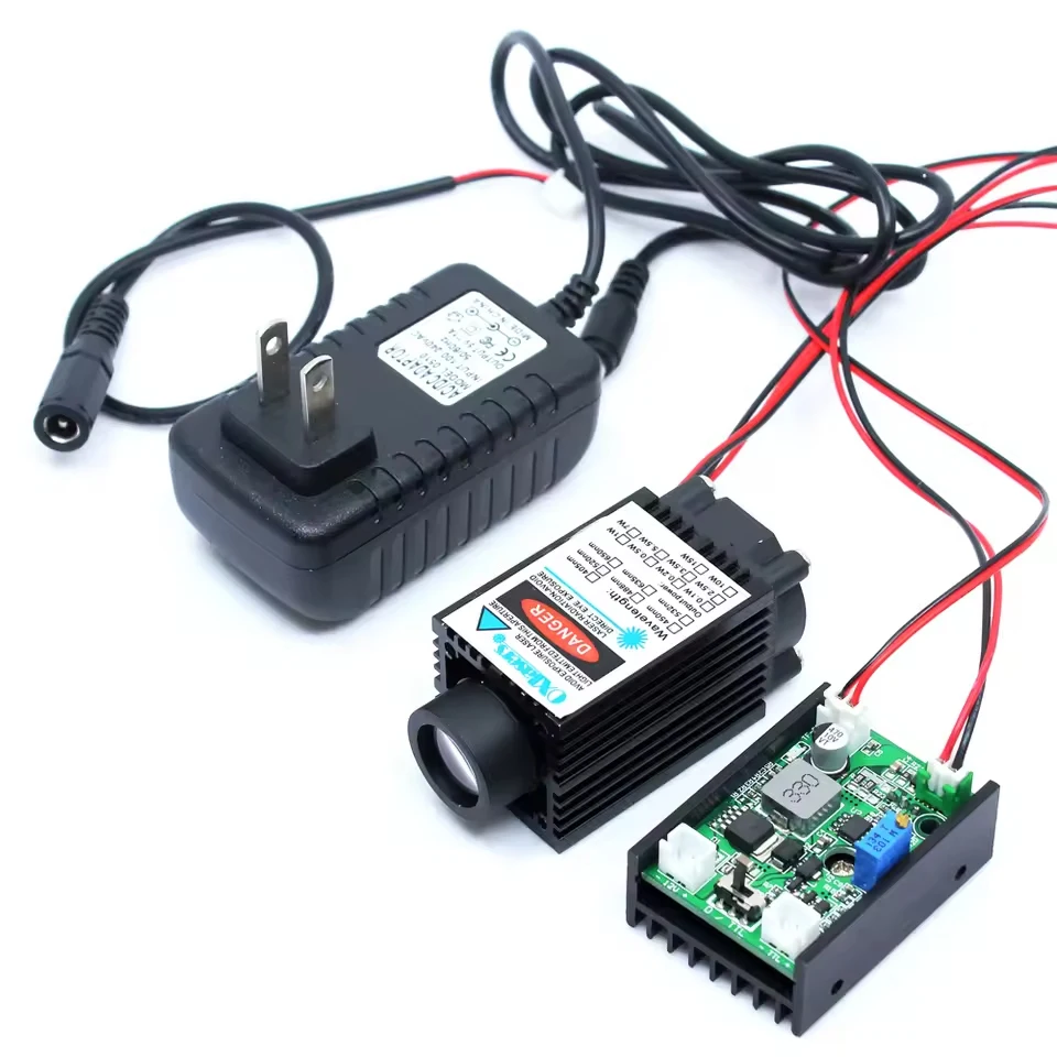 520nm 1000mW Fat Dot Beam Lighting Green Laser Module Head 12V DIY Bird Scaring Deterrent Laser