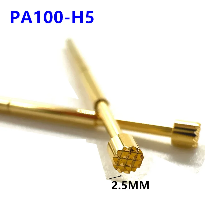 100PCS Copper Plated PA100-H5 Head Diameter 2.5mm Plum Blossom Head Spring Test Probe 1.36mm PCB Pogo Pin