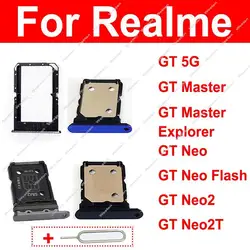 SIM Card Tray For Realme GT GT Master Explorer GT Neo Flash Neo2 Neo2T Sim Card Slot Adapter   Card Tray Holder Part