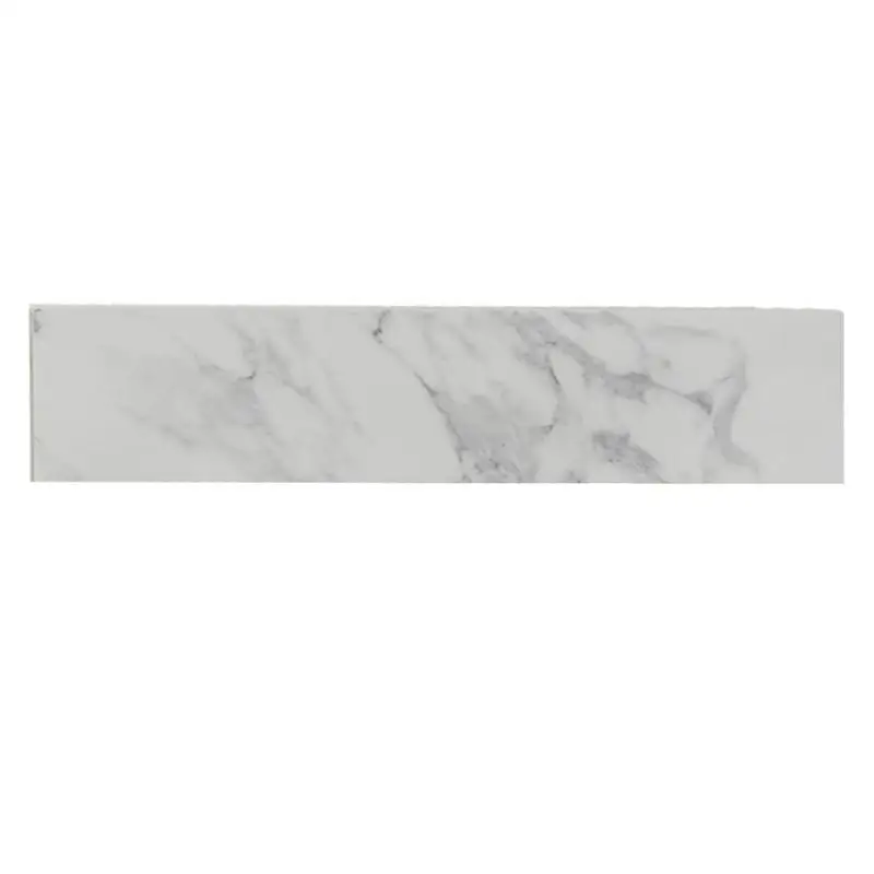 

37" x 4" Marble Side Splash for Bathroom Vanity, Carrara White Engineered Stone, Sink Top Accessory