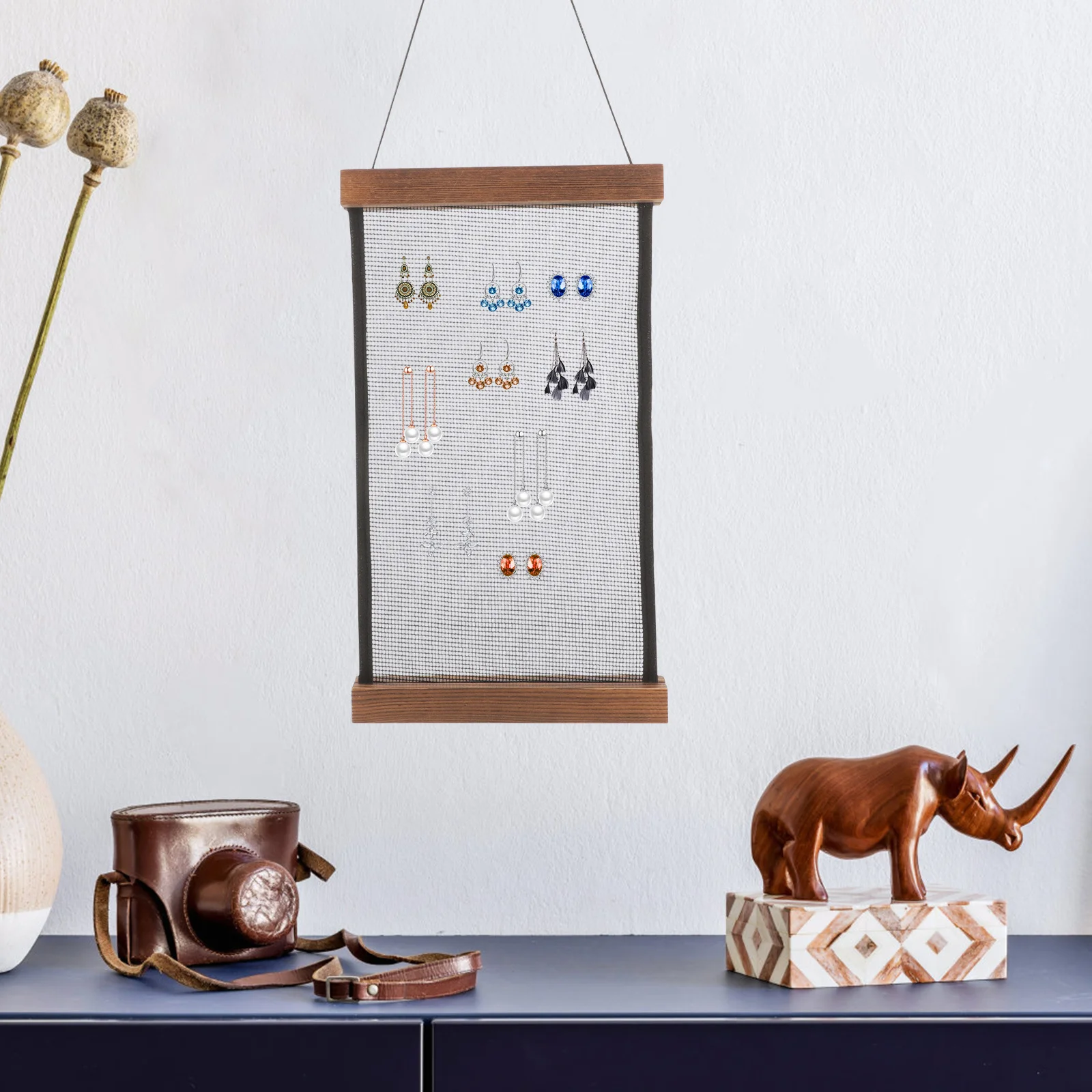 

Большой настенный органайзер для серег, сетчатая подставка для хранения ювелирных изделий, держатель для серег, органайзер для брошей и значков