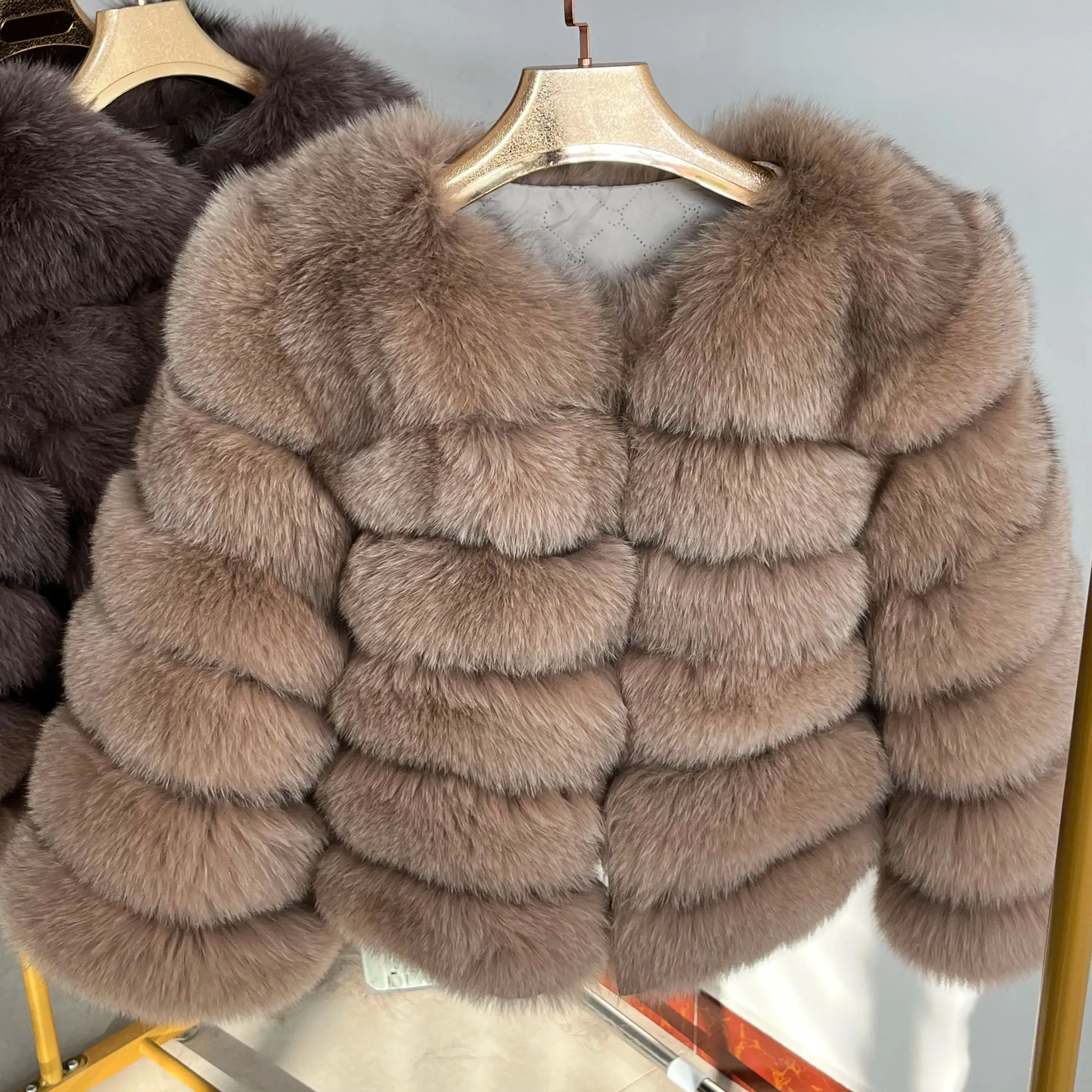 

Boutique100% natural Real Fox Fur jacket Fur Coat Winter Coat Women Luxury Short Overcoat Wholesale Hot thanksgiving clothes10XL