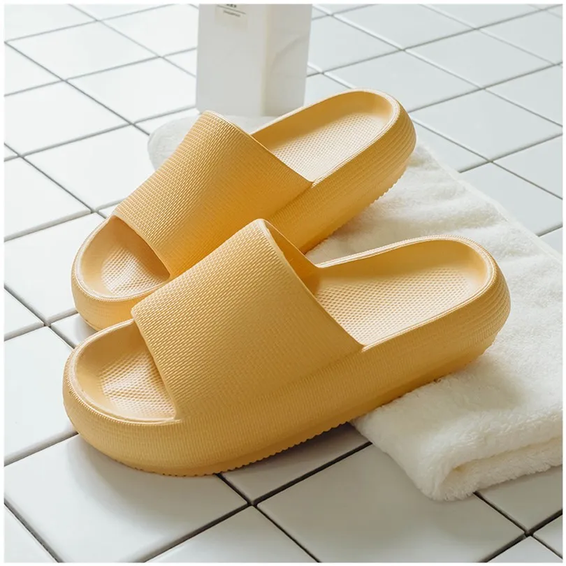 Summer Thick Platform Bathroom Home Slippers Women Slippers Soft Sole EVA Indoor Sandals Non-slip Flip Flops Women Men Slippers