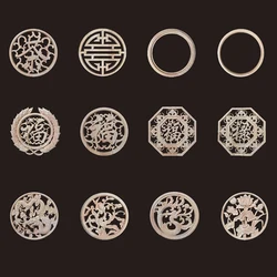 Exquisite Carving Natural Wood Appliques for Furniture Dragon Onlay European Decoration Decal Rubber Figurines Floral Home Decor