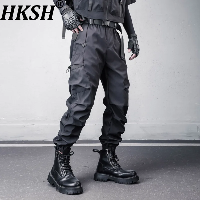 

HKSH Niche Design Functional Style Men Spring Autumn Loose Jogger Multi-Pocket Cargo Pants Casual Chic Ins Punk Overalls HK21582