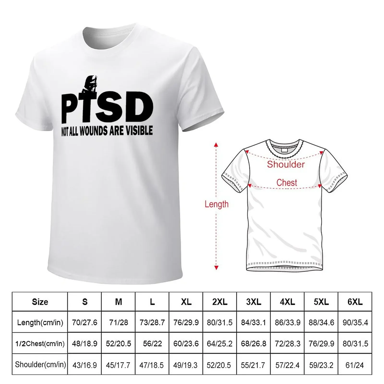 PTSD Male Soldier T-Shirt korean fashion sweat kawaii clothes anime mens big and tall t shirts