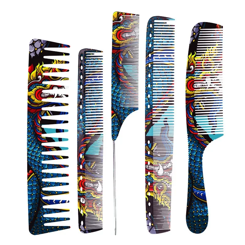 Chinese Dragon Personality Hair Cutting Comb Salon Hair Stylist Professional Male Female Hair Styling Pointed Tail Comb Combs