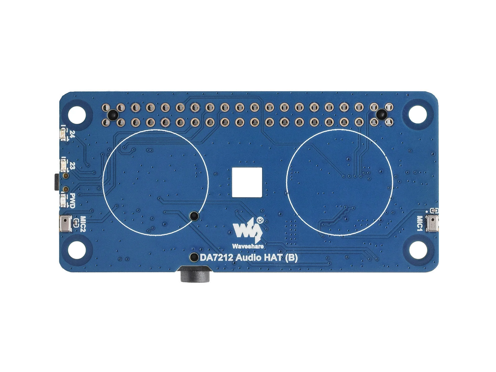 DA7212 Audio Codec HAT Type‑B, I2S Interface, Stereo Encoding Decoding, Onboard Speaker Terminal & EEPROM, for Raspberry Pi SBC
