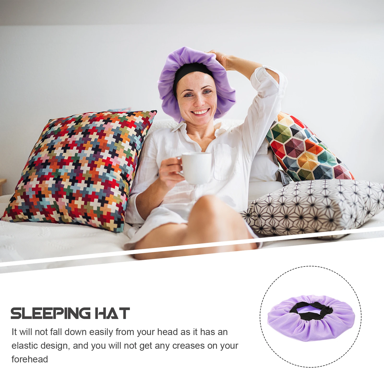 

Ice Silk Mesh Satin Inner Wrap Women Sleep Hat Bonnet Shower Cap Hair Bonnet for Sleeping Face Washing Make Up Chemo