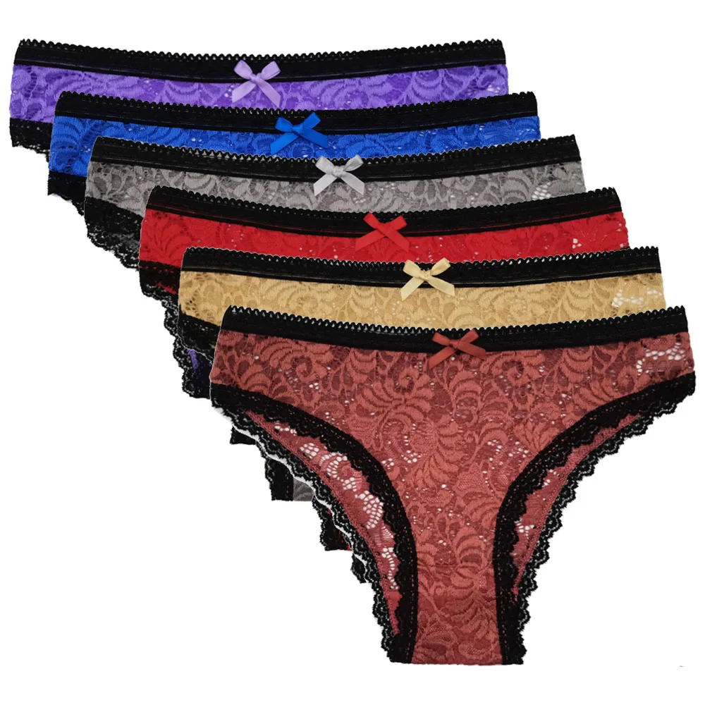 Women's Lingerie 5 PCS/Set New Arrival Low Rise Sexy Lace Transparent Women's Briefs Panties