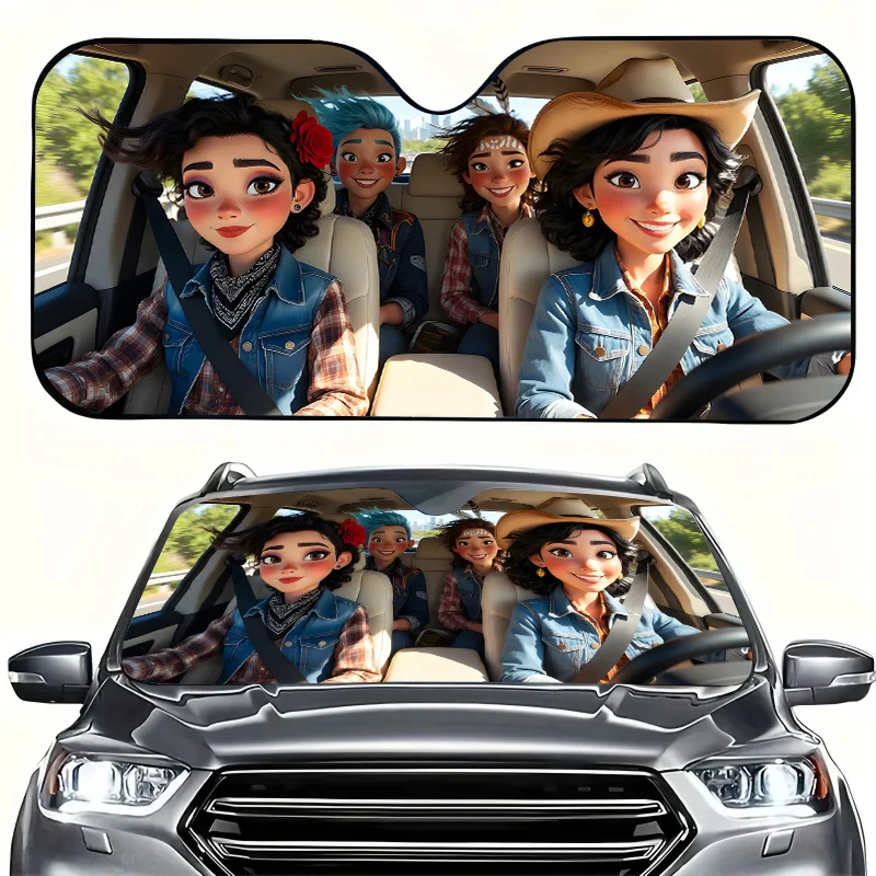 1 Pcs Playful Design Sun Shade For Car Windshield Suitable For Rvs And Suvs Easy Installation