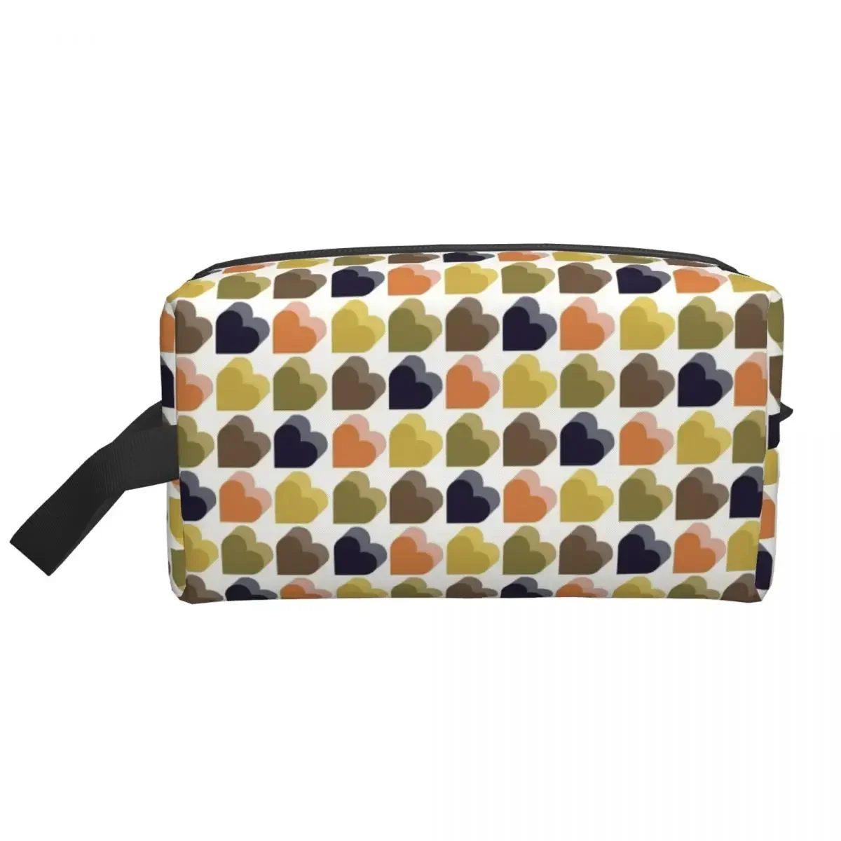 

Custom Travel Love Hearts Multi Orla Kiely Print Toiletry Bag Cute Cosmetic Makeup Organizer Women Beauty Storage Dopp Kit Case